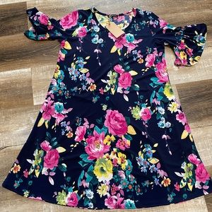 Navy floral dress